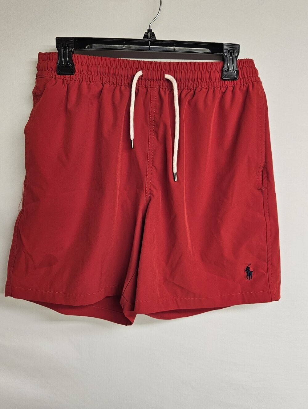 Polo Ralph Lauren Red Lined Swim Shorts Adjustable Waist Mens Size Medium $89